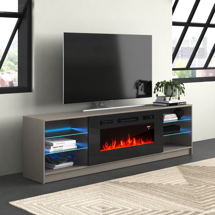 Orren Ellis Chesler TV Stand for TVs up to 90 with Fireplace Included